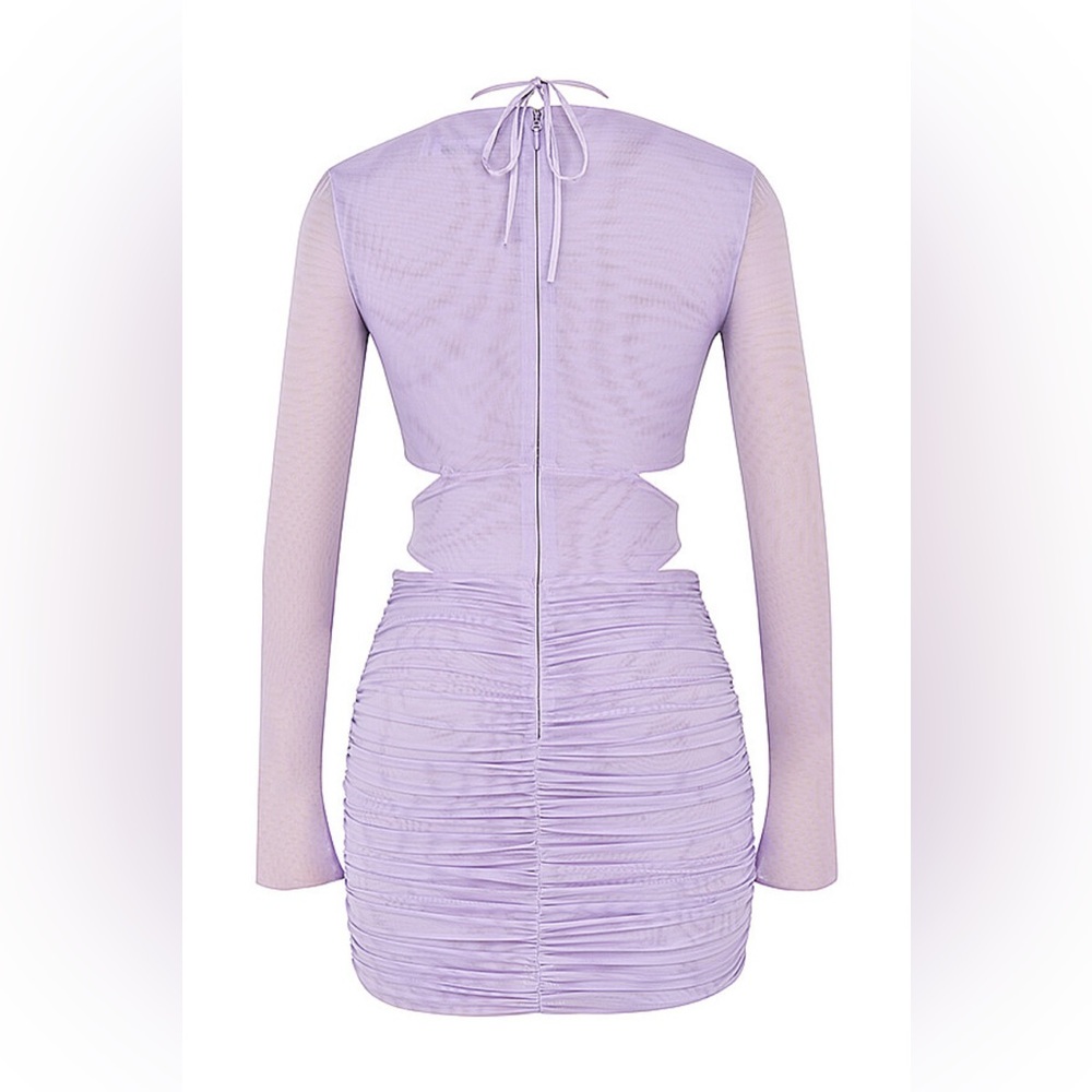 House of CB Mistress Rocks AURA Gathered Lilac Mini Dress XS - Picture 4 of 10